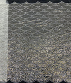 Fan-Motif White Bead and 5 mm Crystal Sequin Fabric — fabric photo 6
