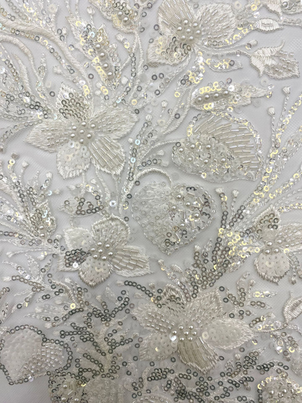 Botanical Bugle and Foam Bead Sequin Fabric — fabric photo 5