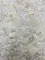 Botanical Bugle and Foam Bead Sequin Fabric — fabric photo 5