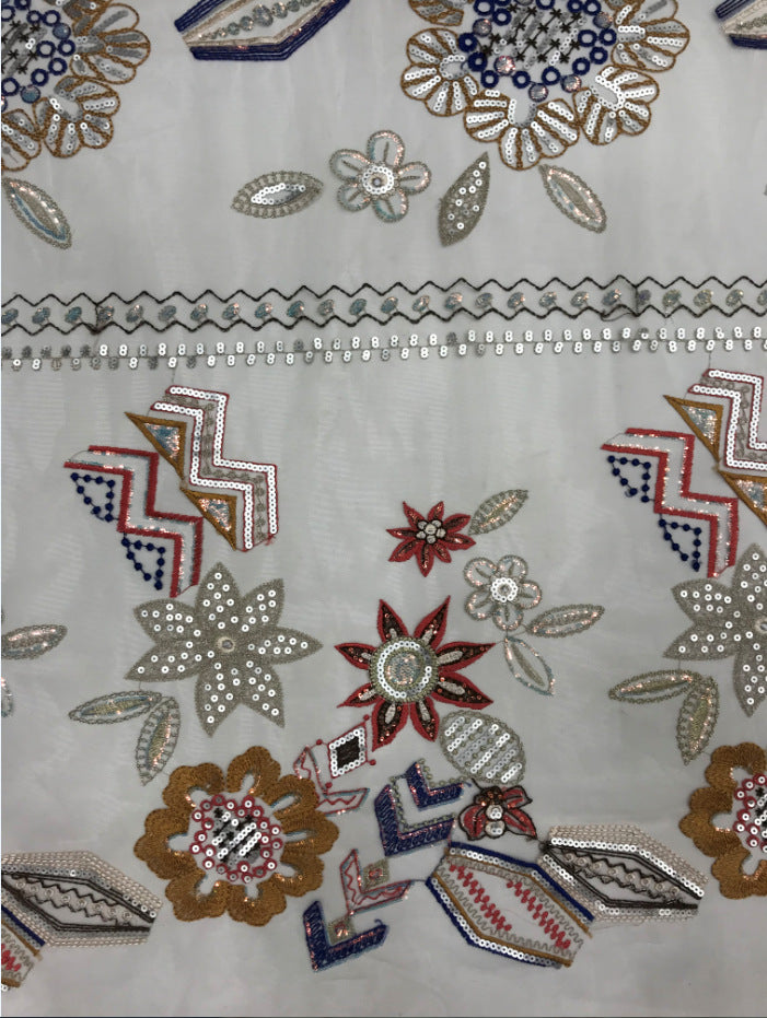 2/4 mm Sequin Embroidered Tulle Mesh Fabric — fabric photo 2