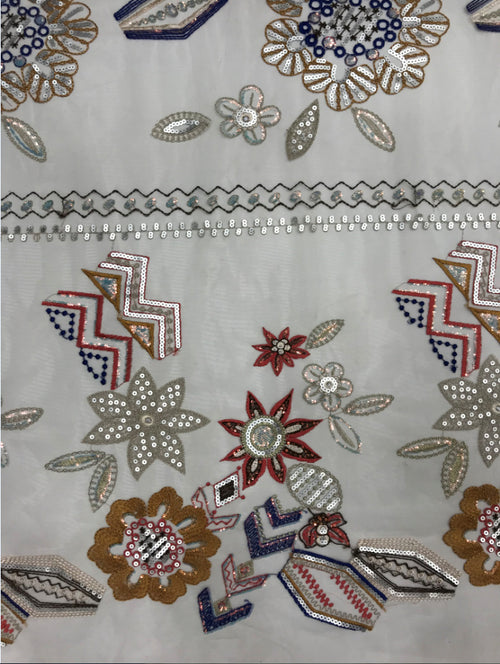 2/4 mm Sequin Embroidered Tulle Mesh Fabric — fabric photo 2