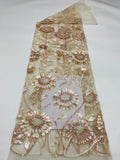 Dandelion Colorful Sequin Embroidery Fabric — fabric photo 6