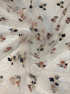 Fine Mesh Embroidery with Silver Beads and 4 mm Sequins — fabric photo 4