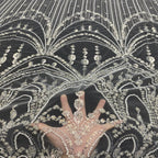 Sequin & Bubble-Bead Embroidered Bridal Fabric – Design 31391 — fabric photo 4