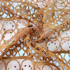 Soft Cutwork Chiffon Mesh with Rhinestone Embroidery – Per Yard — fabric photo 2