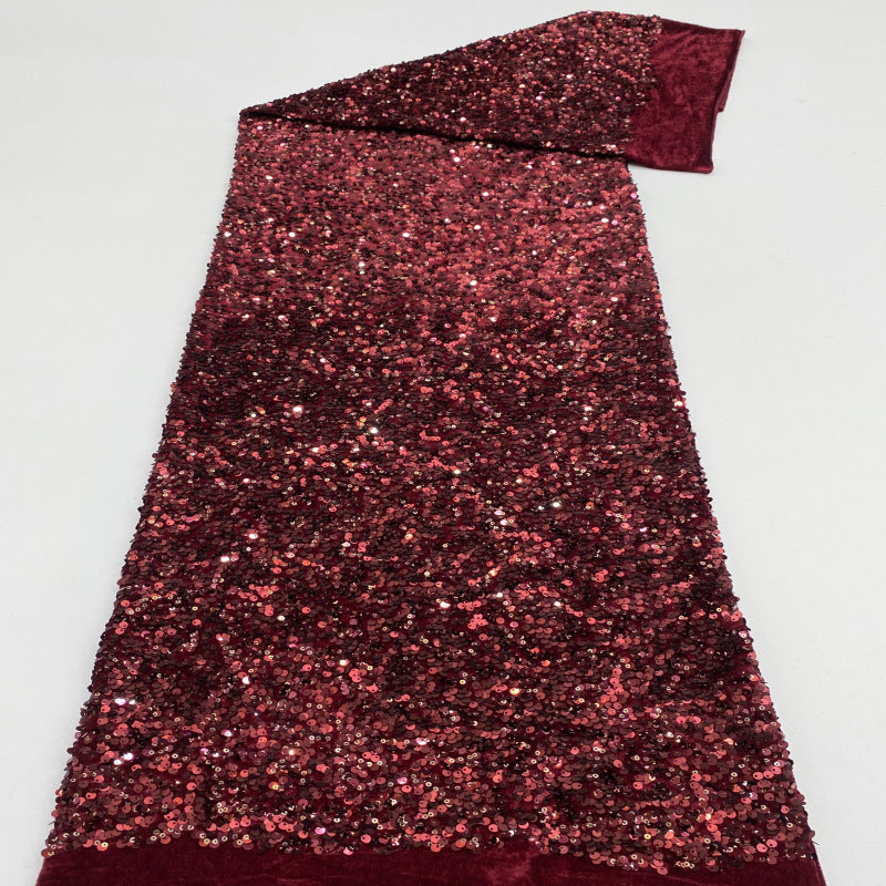 Velvet Base 3/5mm Colorful Sequin Fabric — fabric photo 5