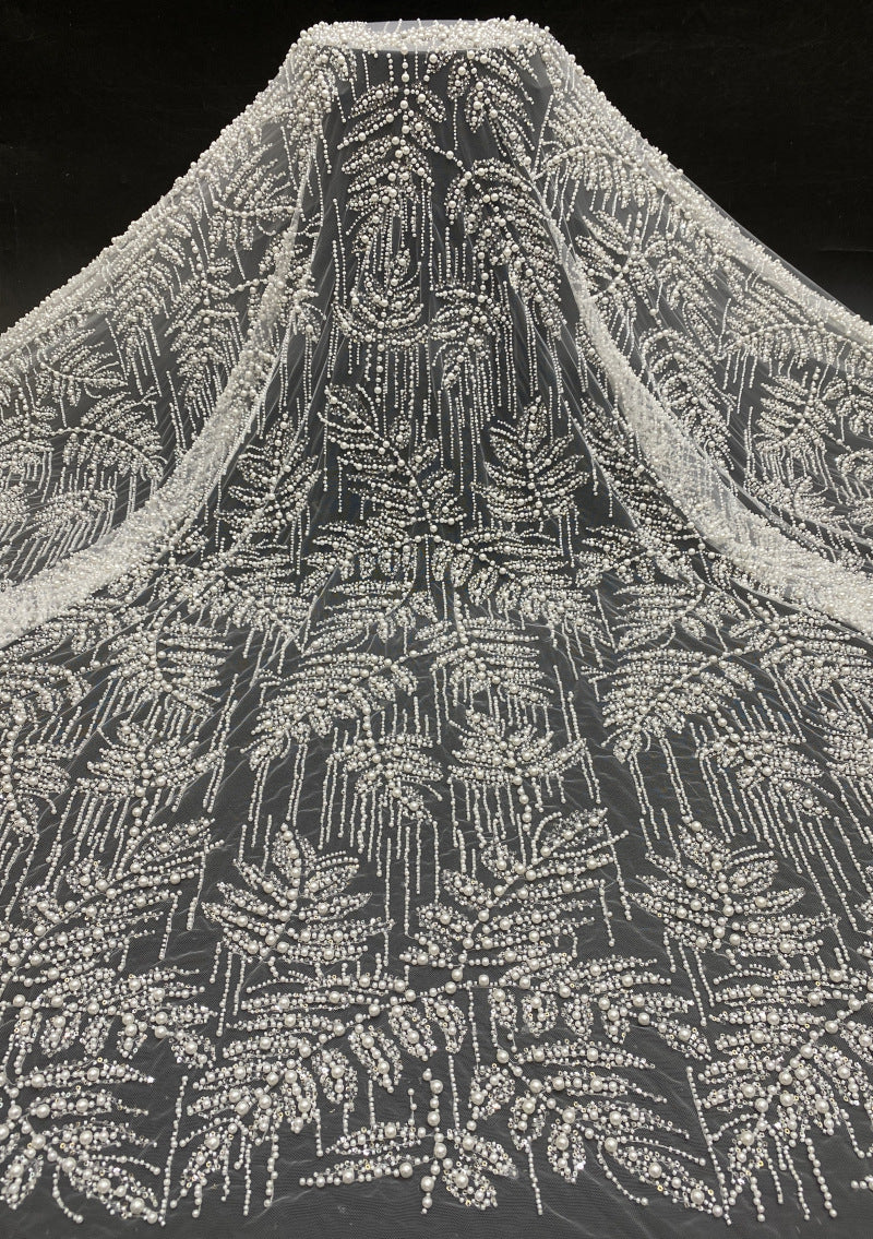 Heavy 4/6/8mm Foam Bead & Sequin Fabric — fabric photo 6
