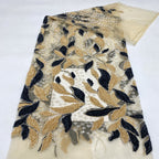 Two-Color Rope & Sequin Bead Embroidery Fabric — fabric photo 4