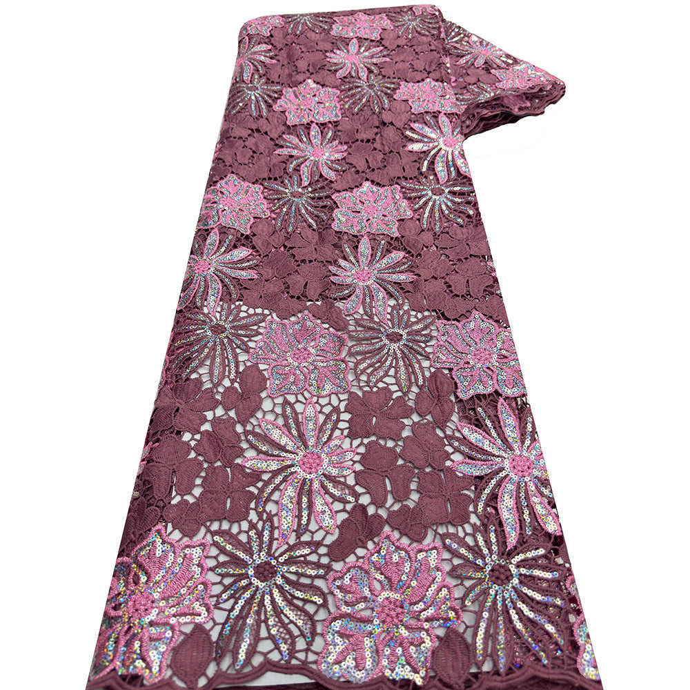 Two-Tone Water-Soluble Embroidered Mesh Lace