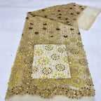 Heavy Bugle Bead & Mixed Sequin Bridal Fabric - Style 60972 — fabric photo 3
