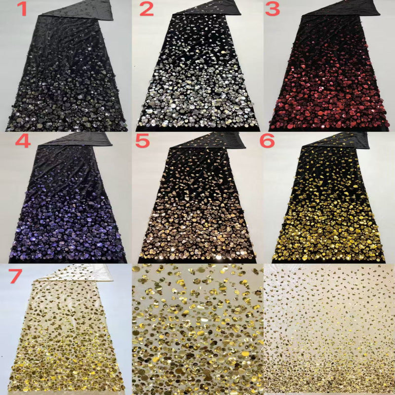 Gradient Fleece Bead Multisize Sequin Fabric