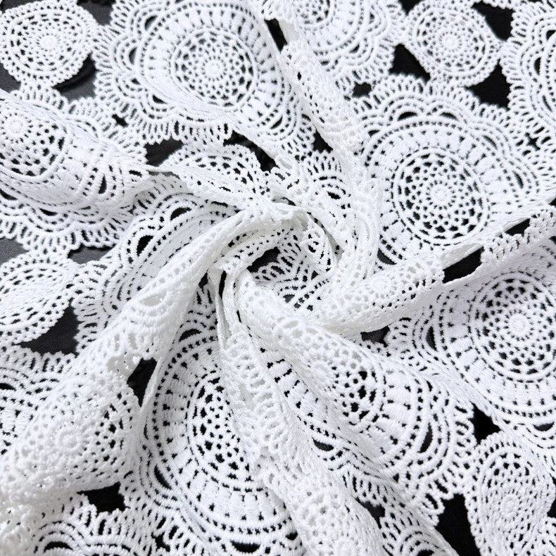 Polyester Corded Water-Soluble Guipure Lace Fabric – 5-Yard Multiples