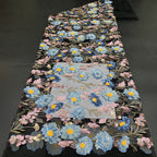 Floral Colorful Sequin Embroidery Fabric