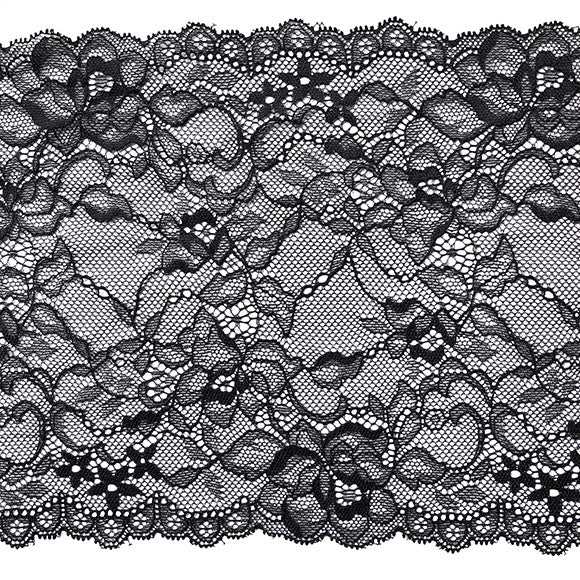 Small Floral Stretch Lace Trim 18 cm — fabric photo 6