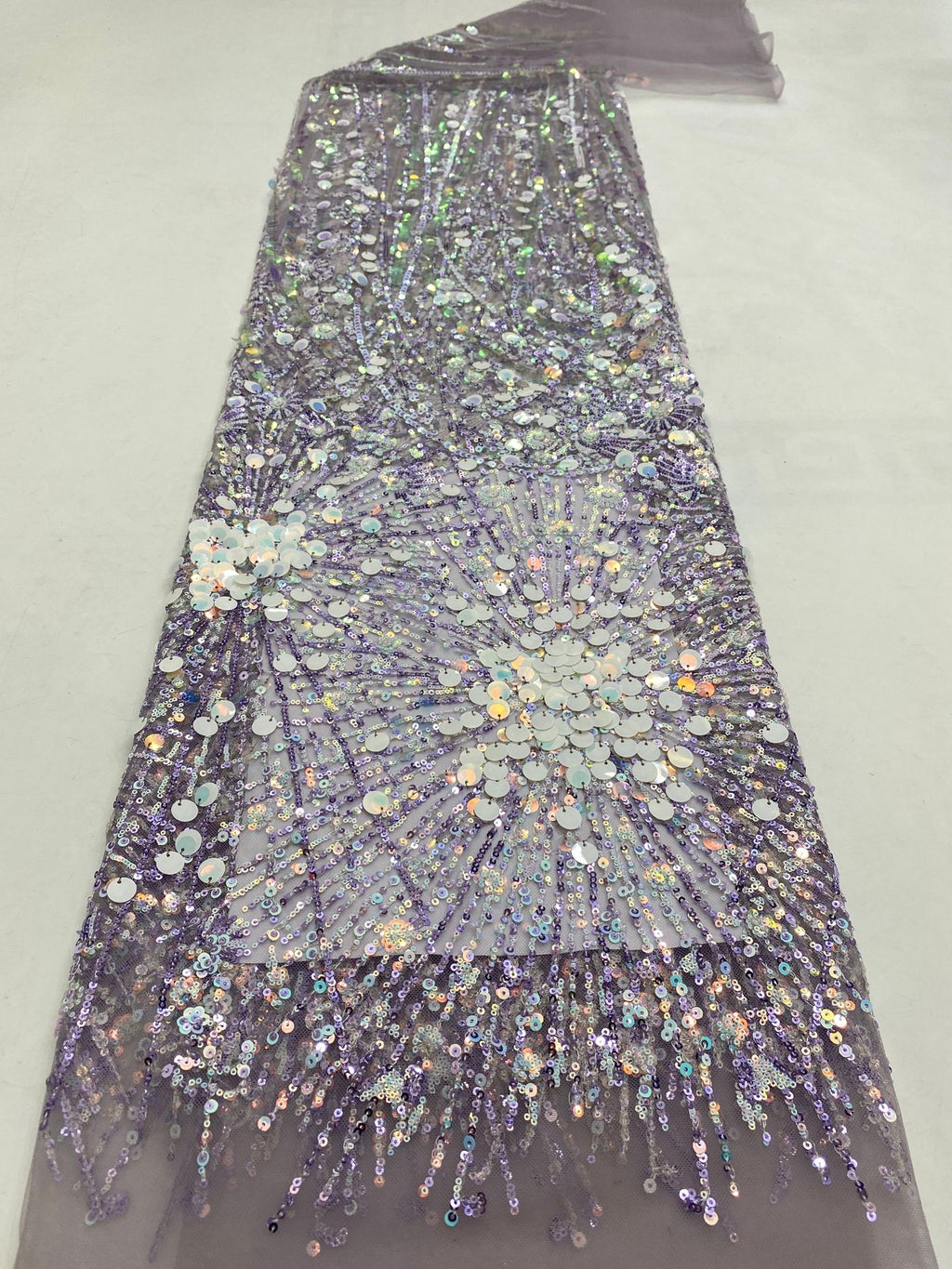 Metallic Beaded Mesh Embroidery Fabric — fabric photo 3