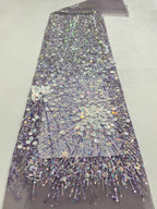 Metallic Beaded Mesh Embroidery Fabric — fabric photo 3