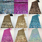 Stretch 9/12/18 mm Sequin Embroidered Stretch Mesh Fabric