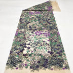 Botanical Mixed-Color Sequin Embroidered Fabric — fabric photo 4