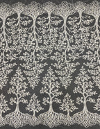 Botanical Sequin & Bugle-Bead Embroidered Bridal Fabric – Design 11647 — fabric photo 6