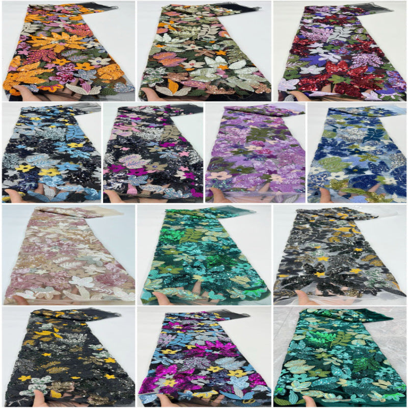Multicolor Sequin Embroidered Bridal Fabric – Design 55487