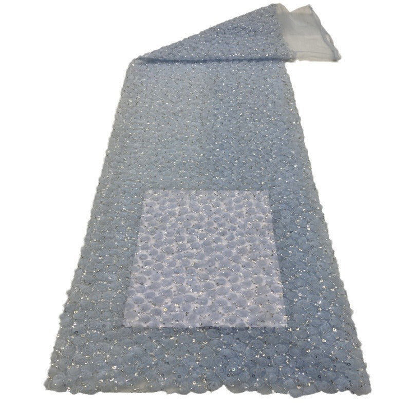Cordwork Bugle-Bead and Sequin Embroidered Fabric — fabric photo 5