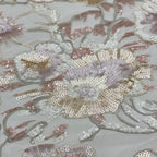Multicolor 2/4/3/5 mm Sequin Embroidered Bridal Fabric — fabric photo 4