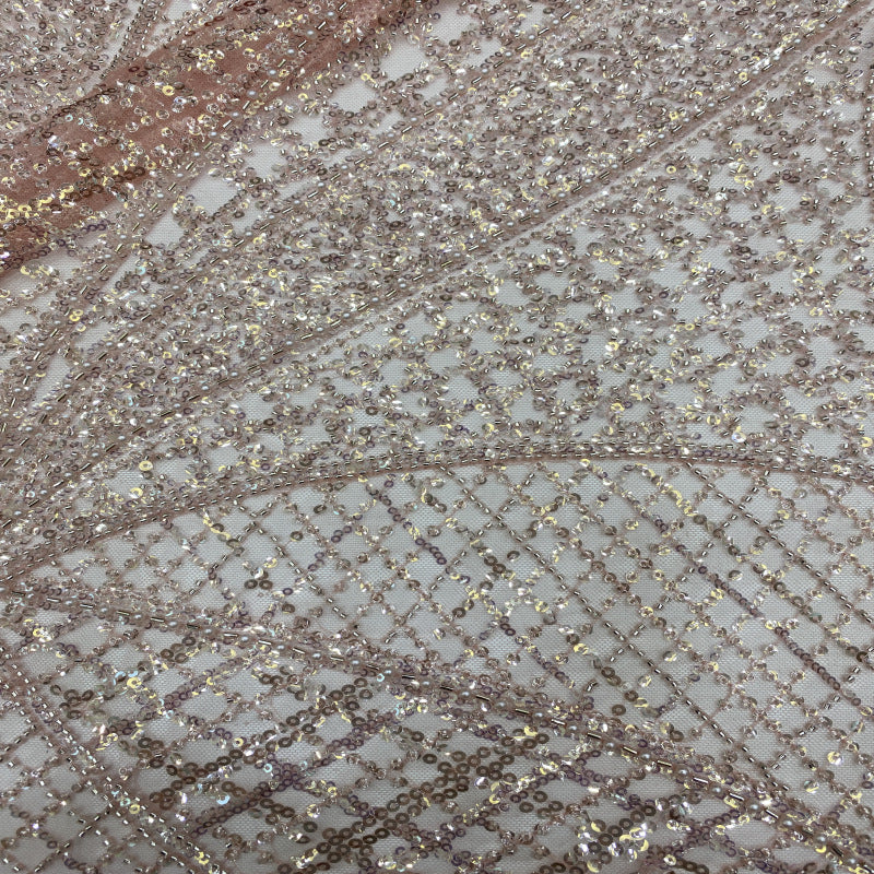 Dense Bugle & Foam Bead Sequin Fabric — fabric photo 4
