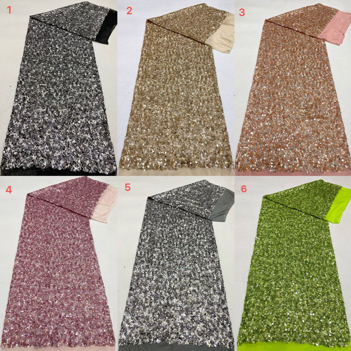 Colorful Sequin Embroidered Stretch Mesh Fabric — fabric photo 2