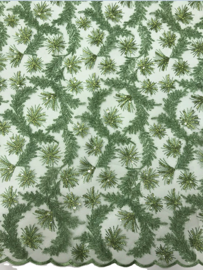 Sequin Embroidered Tulle Mesh Fabric – Design 49855 — fabric photo 5