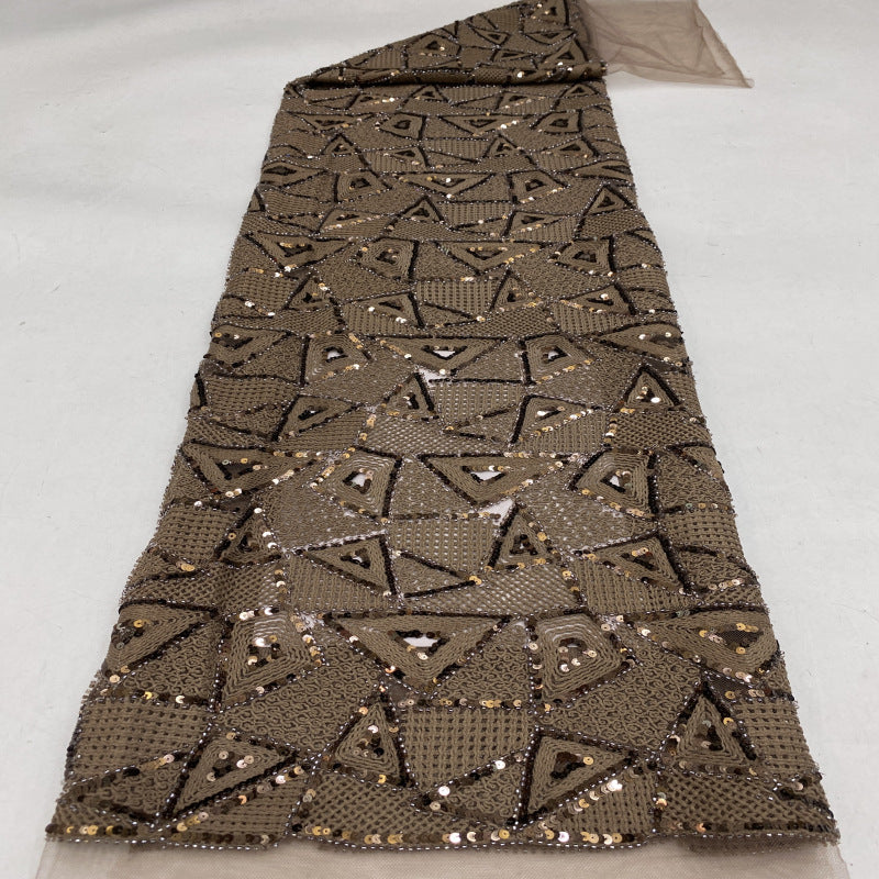 Geometric Bead Sequin Embroidery Fabric