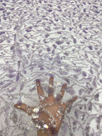 Foam Bead Fabric with Mixed-Size Sequin Embroidery — fabric photo 4