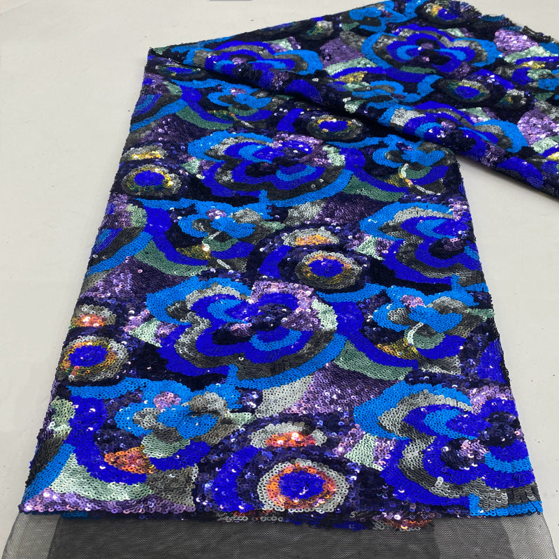 Heavy Colorful Laminated Sequin Embroidery Fabric — fabric photo 4