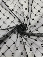 Checkered Bead Embroidered Lace Fabric — fabric photo 4