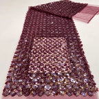 Floral 3–12mm Sequin Combination Embroidery — fabric photo 3