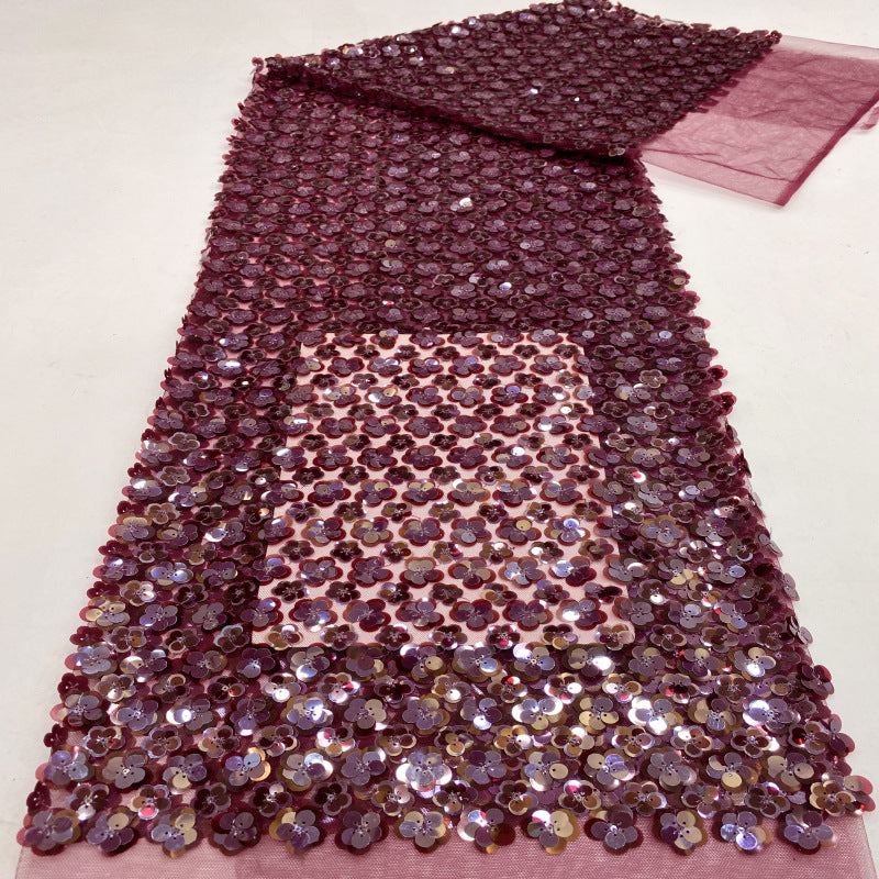 Floral 3–12mm Sequin Combination Embroidery — fabric photo 3