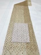 Square Bead & Sequin Embroidered Fabric — fabric photo 4
