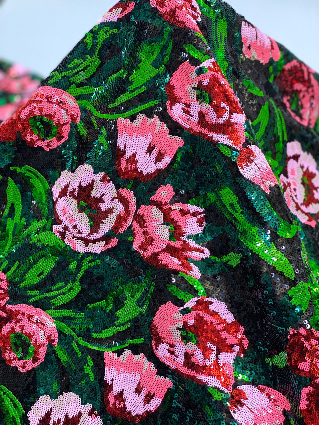 Multicolor Sequin Embroidered Chiffon Fabric — fabric photo 4