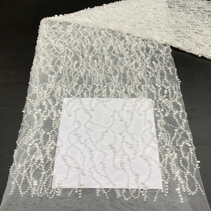 Oversized Foam Bead Embroidery Fabric for Gowns — fabric photo 2