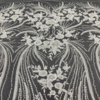 Sequin & Bugle-Bead Embroidered Bridal Fabric – Design 86687 — fabric photo 3
