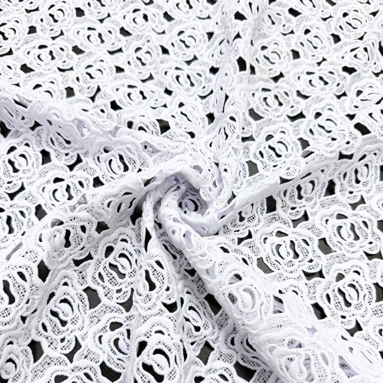 Rose Embroidered Lace Fabric — fabric photo 2