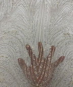 Large Floral Beaded Fabric with 3/4 mm Crystal Sequins — fabric photo 4
