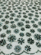 Tiny Floral Double-Bead & 3/5 mm Sequin Embroidery — fabric photo 3