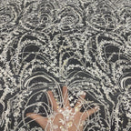 Sequin & Bugle-Bead Embroidered Bridal Fabric – Design 98079 — fabric photo 2