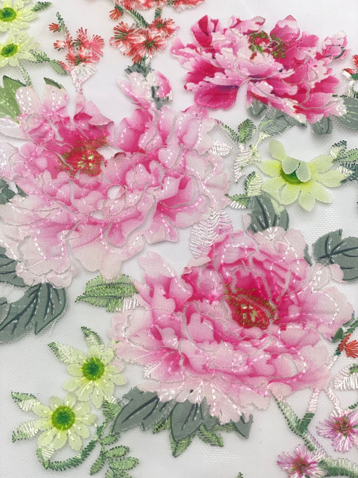 Botanical Printed Laser Embroidery Fabric — fabric photo 5