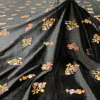 Velvet Floral Mixed-Size Sequin Embroidery Fabric — fabric photo 3