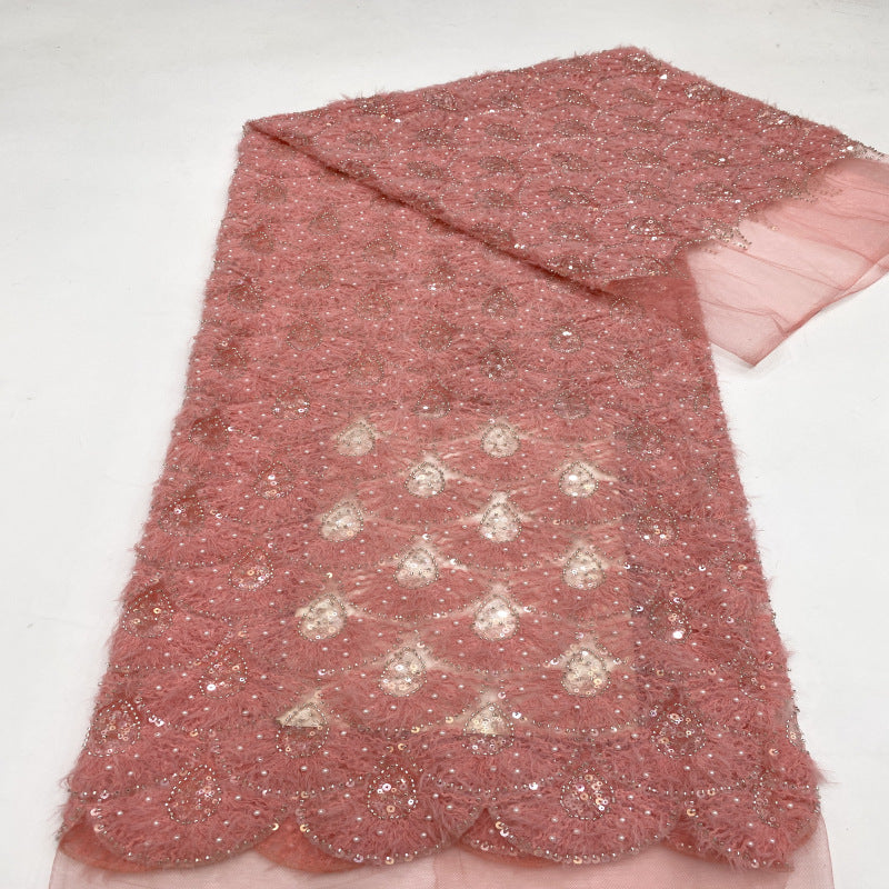 Textured Rope Bead Sequin Embroidery Fabric — fabric photo 5