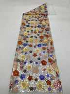 Multicolor Sequin Embroidered Bridal Fabric – Design 75487 — fabric photo 6