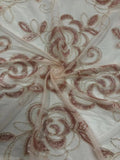 Blush Pink 3D Floral Bead & 3/5 mm Sequin Fabric — fabric photo 6