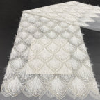 Textured Cord Bead & Sequin Embroidered Fabric — fabric photo 4