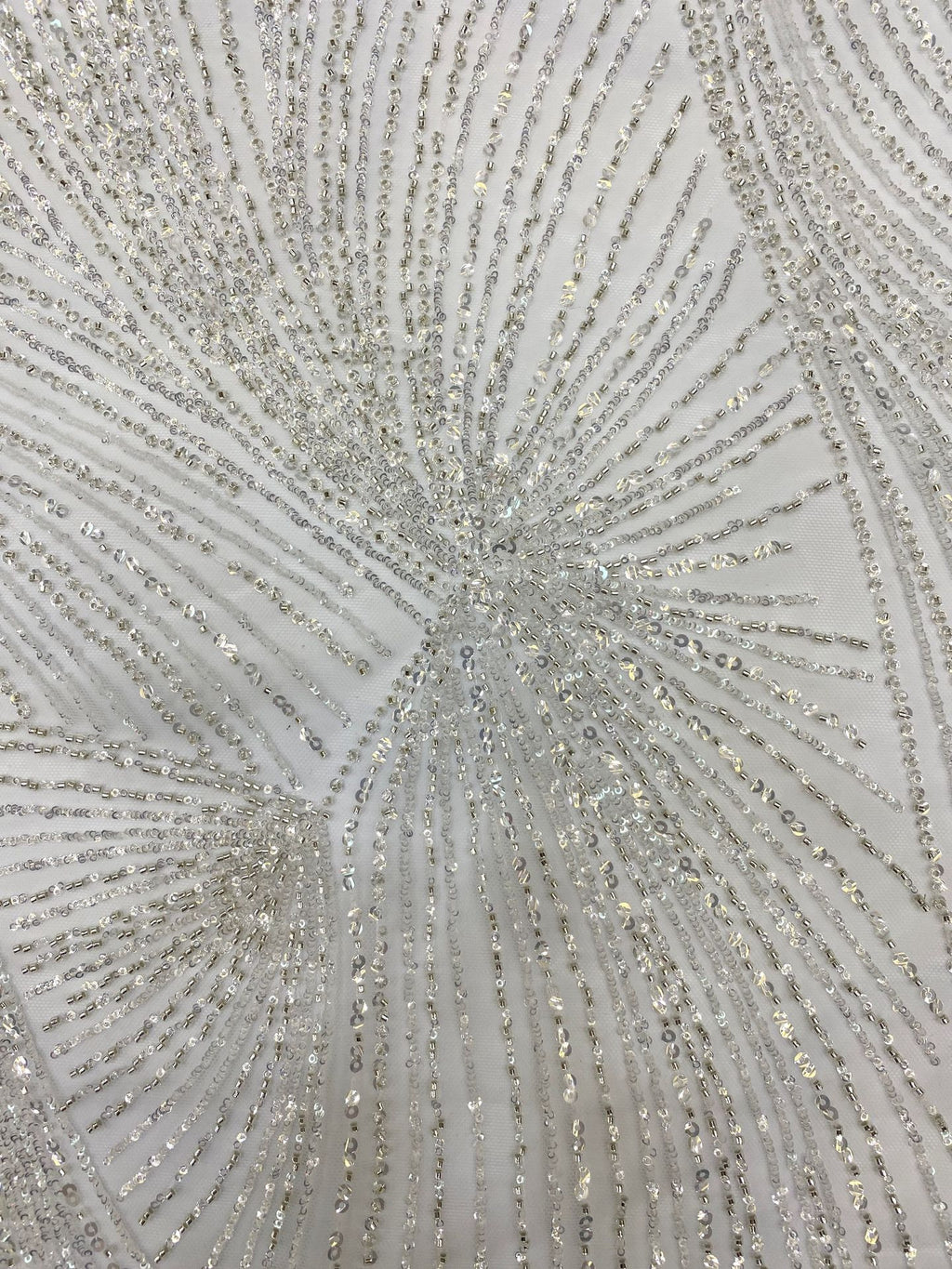 2/4 mm Sequin Embroidered Bridal Fabric – Design 22431 — fabric photo 3